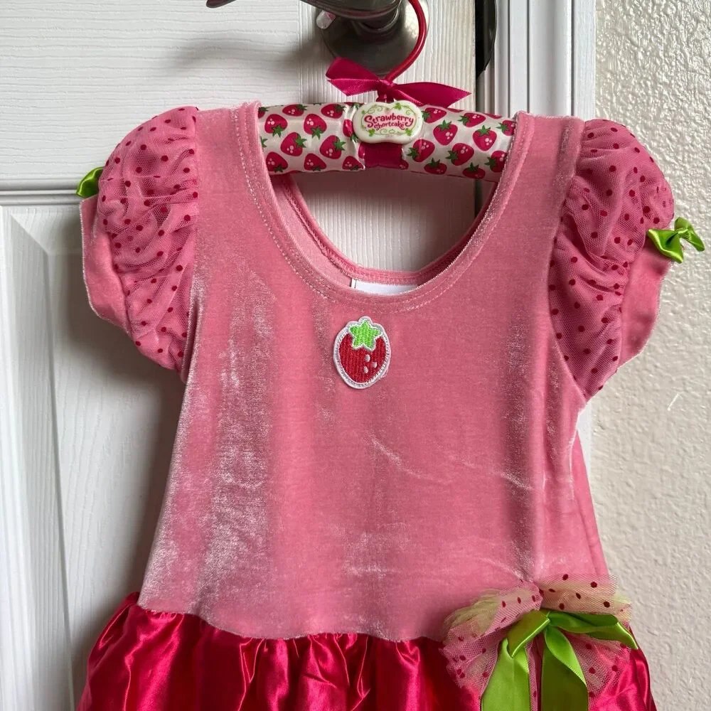 Pink Strawberry Shortcake Costume Dress Halloween Dress Up Play Time size 3 - 6